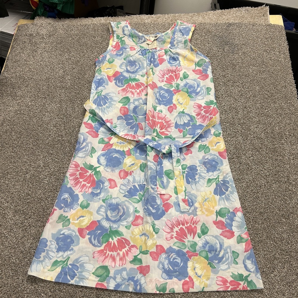 Vintage Blair Dress Womens M Multicolor Floral Belted Sundress Knee Length